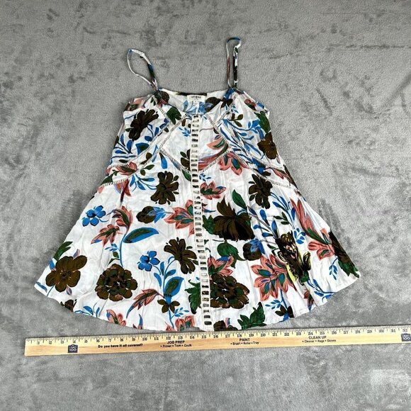 Umgee Womens Size S Swing Strappy Floral Tank Top Sleeveless Chiffon Small - Picture 4 of 8